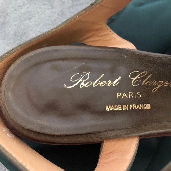 Robert Clergerie "PISE " OLIVE SANDALS 8.5 M WOOD - Picture 5 of 8